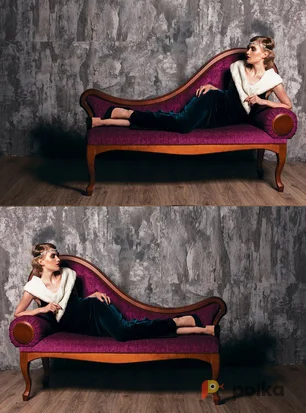 Возьмите Костюм для фотосессии: Изумрудное бархатное платье с меховым воротником. Размер 44 напрокат (Фото 1) в Москве