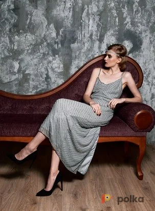 Возьмите Костюм для фотосессии: Платье цвета грозы, полностью расшито стеклярусом Размеры 46, 48 напрокат (Фото 1) в Москве