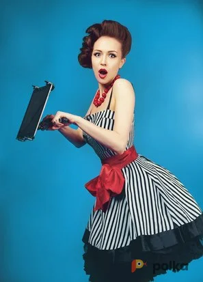 Возьмите Костюм для фотосессии: платье ПОЛОСАТЫЙ РЕЙС. Размеры 42, 44 напрокат (Фото 1) в Москве