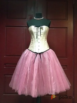 Возьмите Костюм для фотосессии: Нежно розовая шопенка с легкими серебряными блестками. Размеры 42-46 напрокат (Фото 1) в Москве