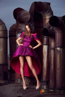 Возьмите Костюм для фотосессии: Геометрическое ретро платье 80-х. напрокат (Фото 1) в Москве