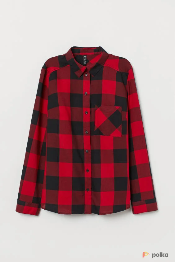Возьмите Рубашка красная в клетку oversize напрокат (Фото 1) в Москве