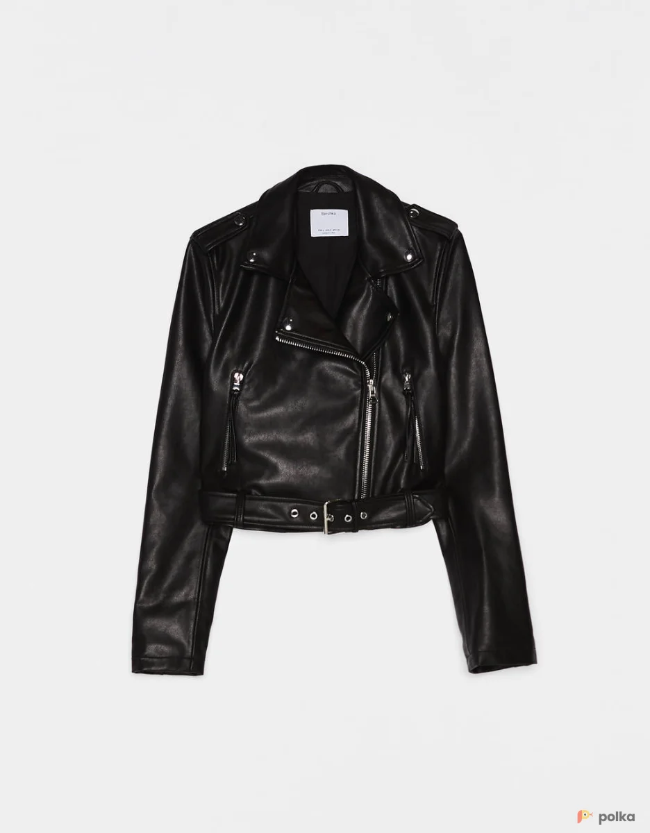 Возьмите Черная байкерская куртка кожаная напрокат (Фото 1) в Москве