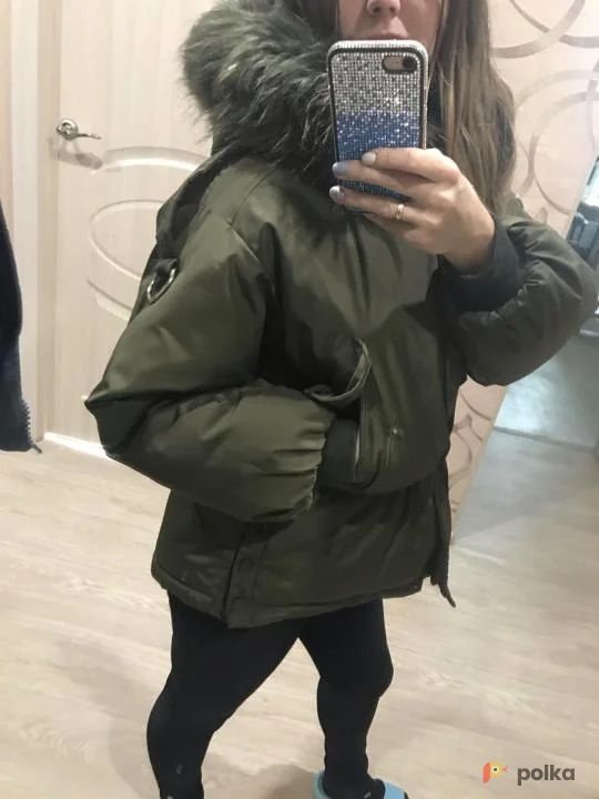 Возьмите Куртка хаки зеленая женская зимняя напрокат (Фото 1) в Москве