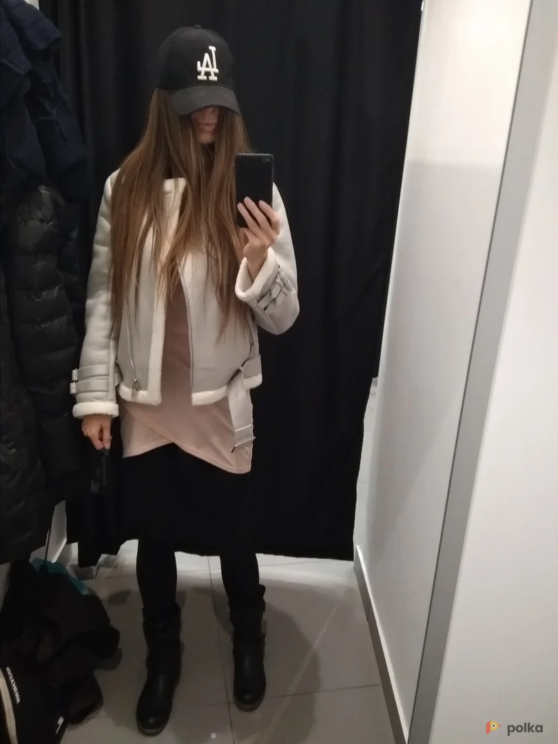 Возьмите Куртка дубленка авиатор байкерская женская серая напрокат (Фото 1) в Москве