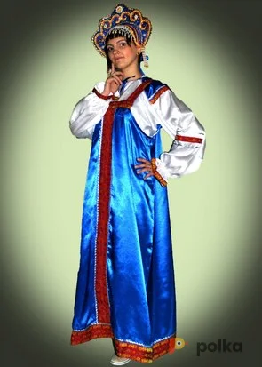 Возьмите Костюм для фотосессии: Русский Народный костюм красный (сарафан+рубаха+кокошник) Несколько вариантов. Размеры  40-52р напрокат (Фото 1) в Москве