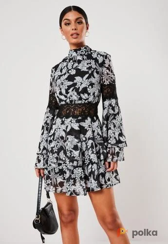 Возьмите Черное платье цветочное с оборками напрокат (Фото 1) в Москве