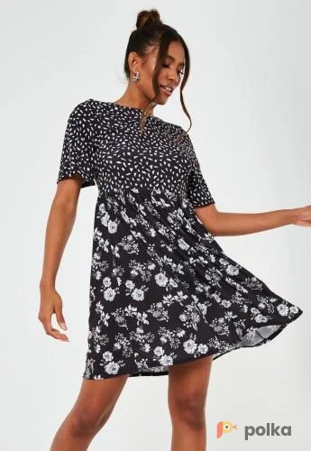 Возьмите Платье в горошек черное цветочное напрокат (Фото 1) в Москве