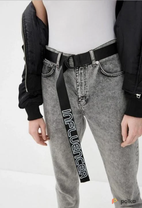 Возьмите Ремень пояс черный с белой надписью напрокат (Фото 1) в Москве