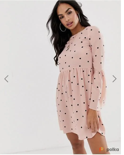 Возьмите Розовое женское платье солнце в горошек легкое напрокат (Фото 1) в Москве