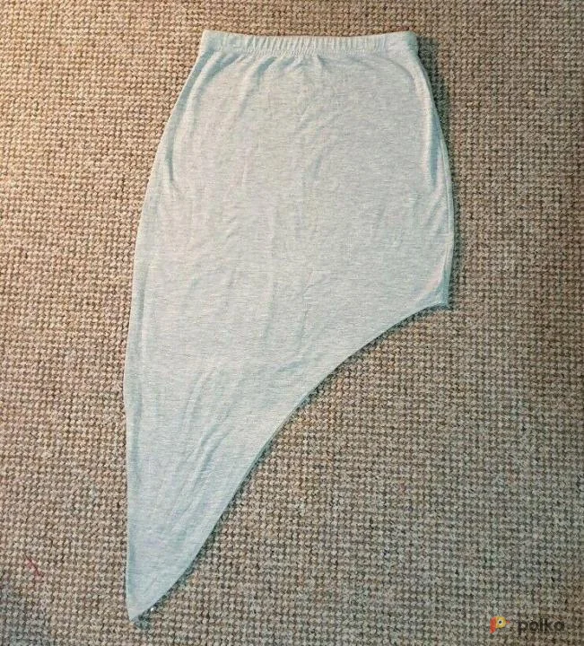 Возьмите Юбка серая асимметричная мини миди трикотажная напрокат (Фото 1) в Москве