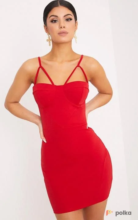 Возьмите Женское платье красное коралловое портупея напрокат (Фото 1) в Москве