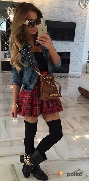 Возьмите Красная юбка шорты в клетку клеточку напрокат (Фото 1) в Москве