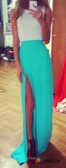 Возьмите Платье женское мятное белое в пол длинное напрокат (Фото 1) в Москве