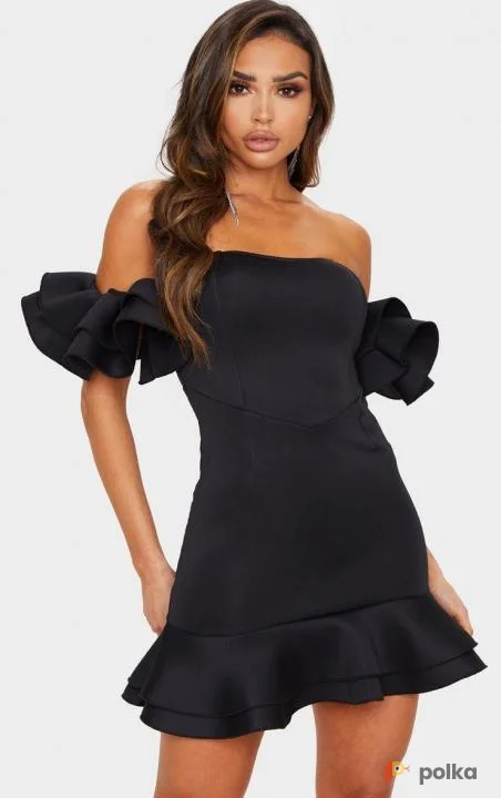 Возьмите Черное женское мини платье короткое напрокат (Фото 1) в Москве