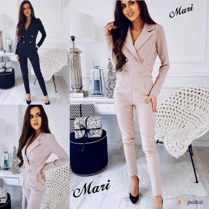 Возьмите Женский комбинезон с пуговицами бежевый напрокат (Фото 1) в Москве