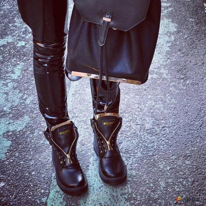 Возьмите Ботинки черные balmain балмейн кожаные напрокат (Фото 1) в Москве