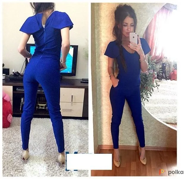 Возьмите Комбинезон на молнии женский синий напрокат (Фото 1) в Москве