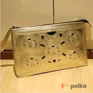 Возьмите Клатч сумочка золотой кожаный напрокат (Фото 1) в Москве