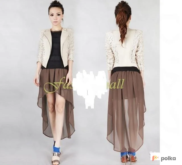 Возьмите Юбка бежевая коричневая женская шифоновая летняя напрокат (Фото 1) в Москве