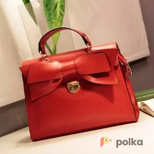 Возьмите Сумка портфель женская с бантом красная кожаная напрокат (Фото 1) в Москве