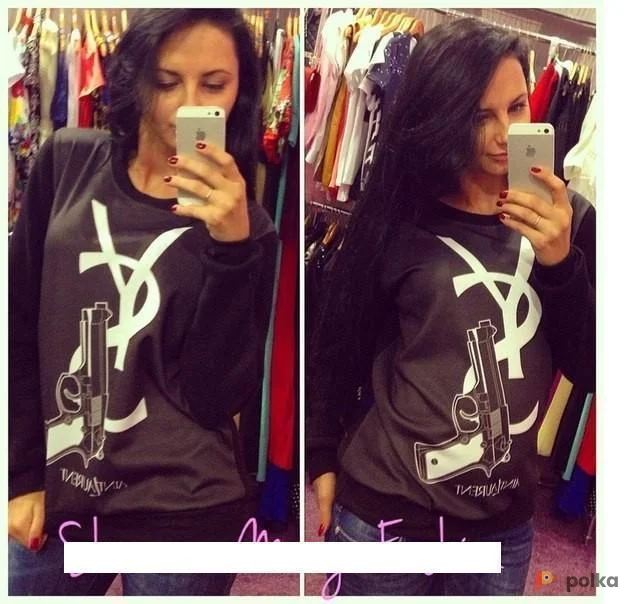 Возьмите Кофта женская свитшот черный белый напрокат (Фото 1) в Москве