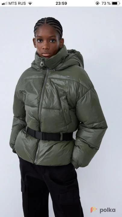 Возьмите Куртка Zara хаки милитари с ремнем напрокат (Фото 1) в Москве