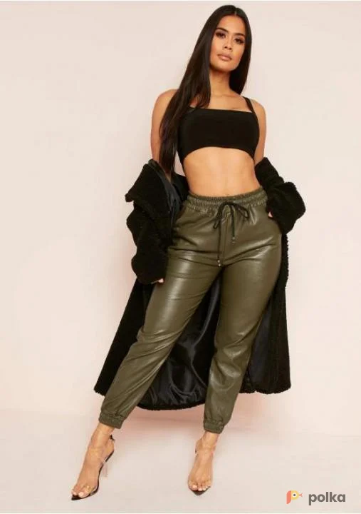 Возьмите Брюки хаки кожаные джогеры напрокат (Фото 1) в Москве