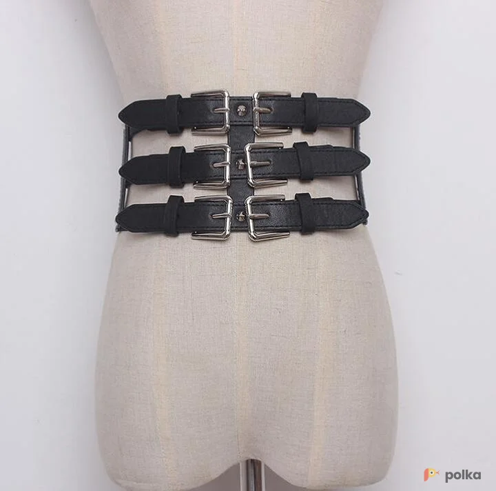 Возьмите Тройной черный ремень кожаный напрокат (Фото 1) в Москве