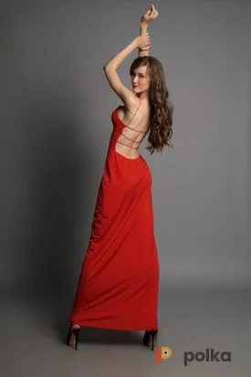 Возьмите Костюм для фотосессии: Трикотажное красное платье с декольтированной спиной. Размер 42-46 напрокат (Фото 1) в Москве