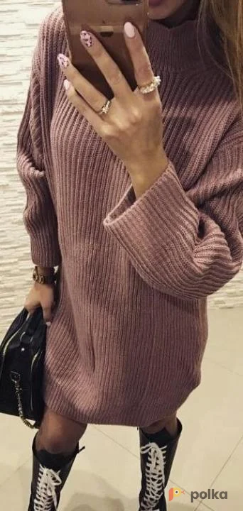 Возьмите Розовое вязаное платье свитер шерстяное напрокат (Фото 1) в Москве