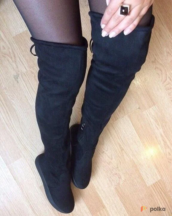 Возьмите Черные ботфорты сапоги замшевые напрокат (Фото 1) в Москве