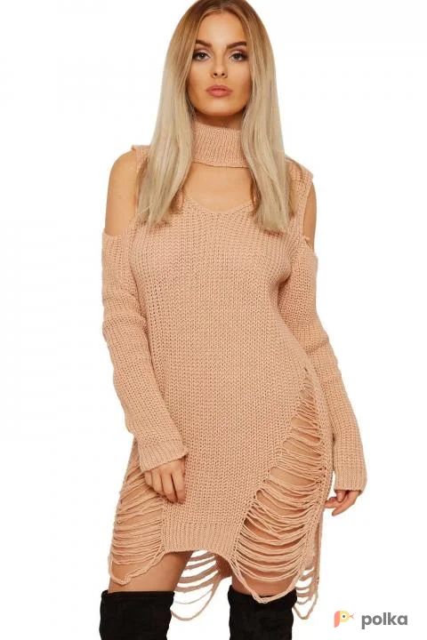 Возьмите Пудровое платье свитер вязаное розовое напрокат (Фото 1) в Москве