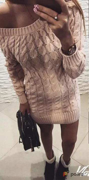 Возьмите Платье шерстяное теплое вязаное розовое напрокат (Фото 1) в Москве