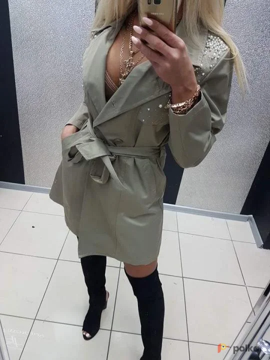 Возьмите Женский плащ тренч хаки зеленый напрокат (Фото 1) в Москве