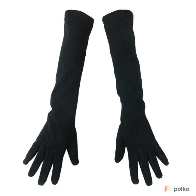 Возьмите Черные замшевые перчатки длинные напрокат (Фото 1) в Москве