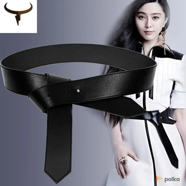 Возьмите Черный ремень пояс асимметричный напрокат (Фото 1) в Москве