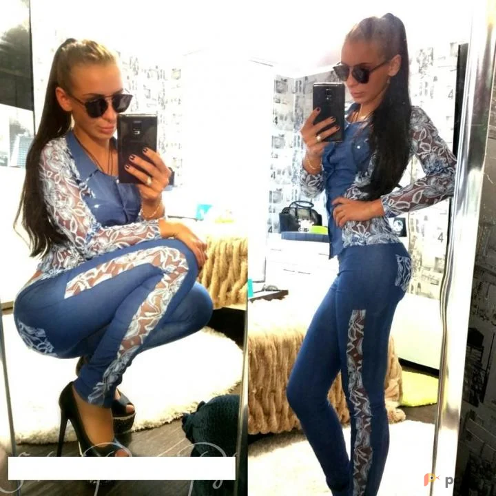 Возьмите Женский брючный костюм синий напрокат (Фото 1) в Москве