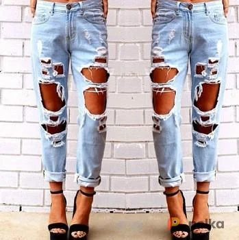 Возьмите Рваные джинсы женские с вырезами дырками напрокат (Фото 1) в Москве