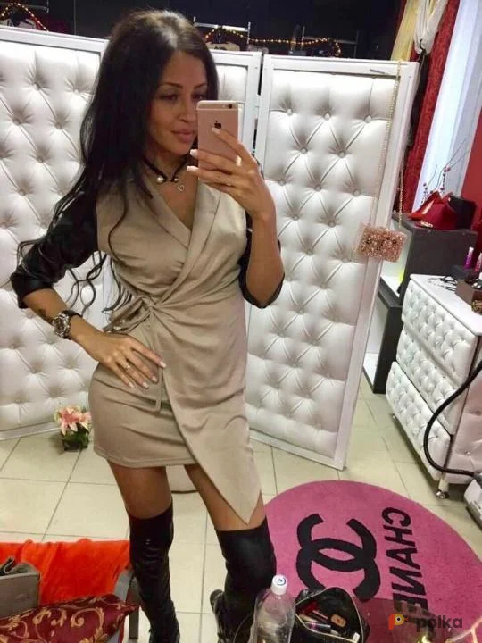 Возьмите Бежевое мини платье коктейльное напрокат (Фото 1) в Москве