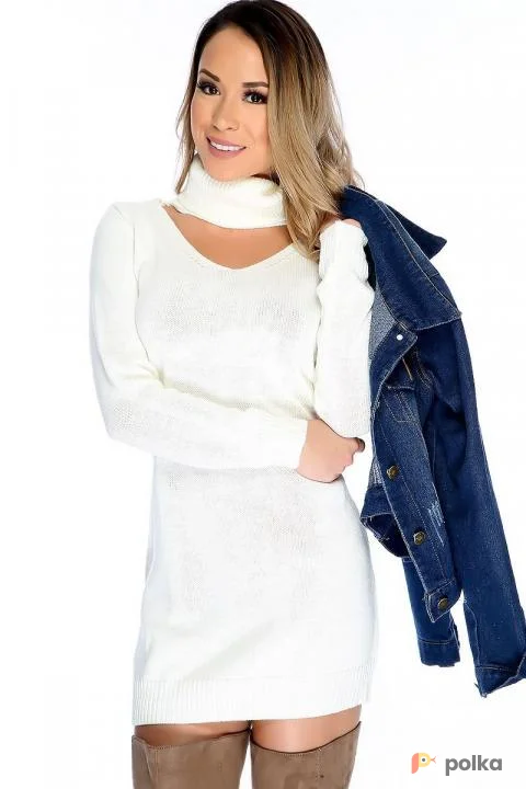 Возьмите Белое вязаное платье свитер напрокат (Фото 1) в Москве