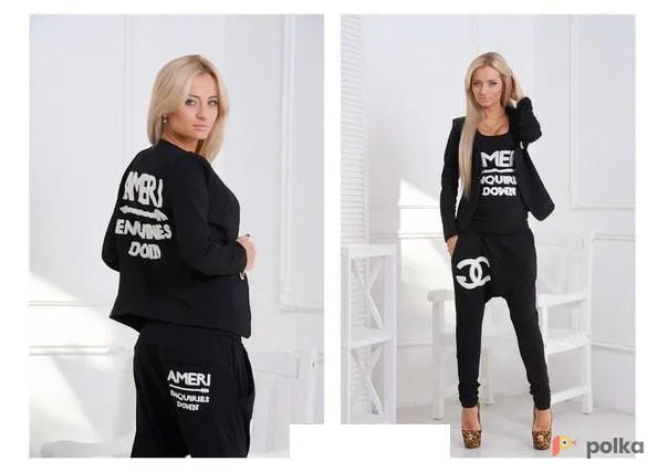 Возьмите Женский брючный костюм черный тройка напрокат (Фото 1) в Москве