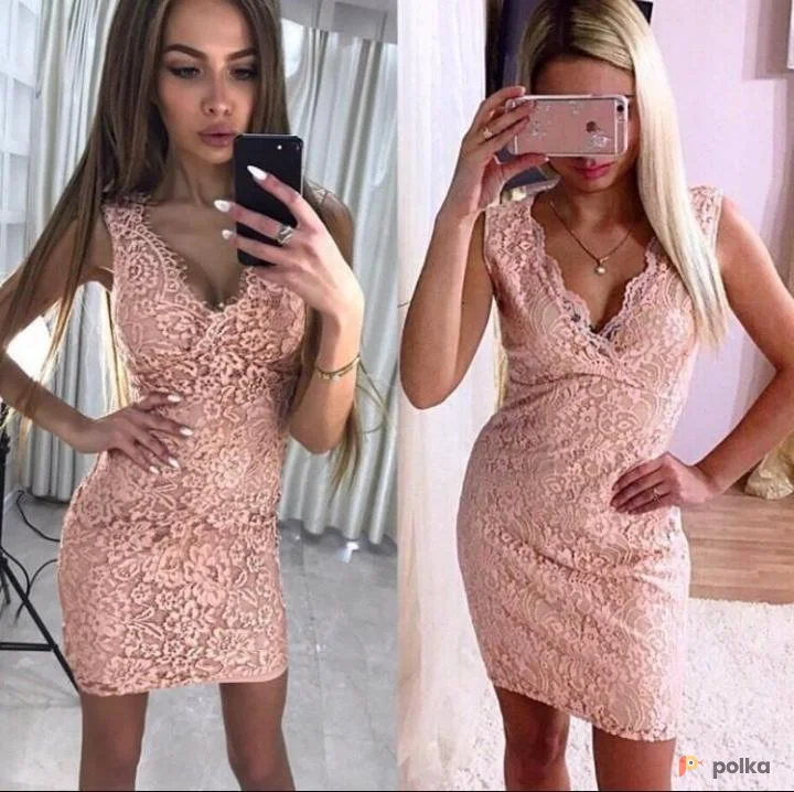 Возьмите Коктейльное кружевное мини платье свадебное напрокат (Фото 1) в Москве