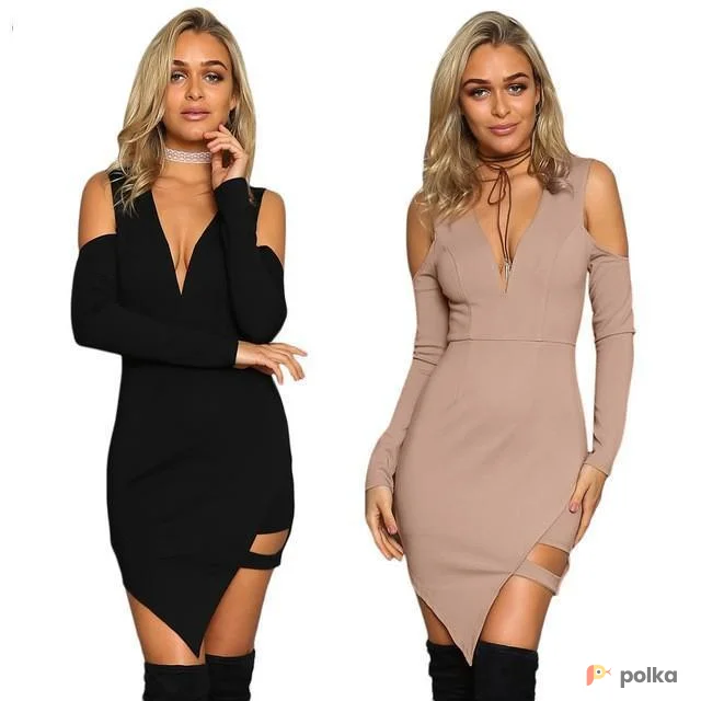 Возьмите Коктейльное мини платье бежевое напрокат (Фото 1) в Москве