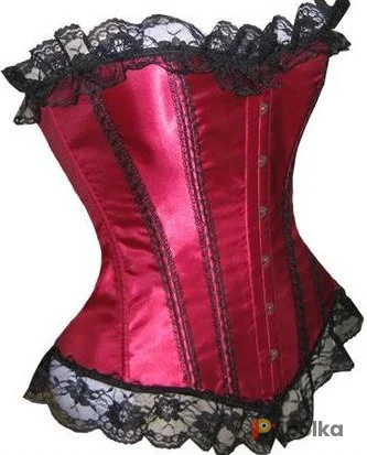 Возьмите Аксессуар для фотосессии: Малиновый атласный корсет. Размер  XL напрокат (Фото 1) в Москве