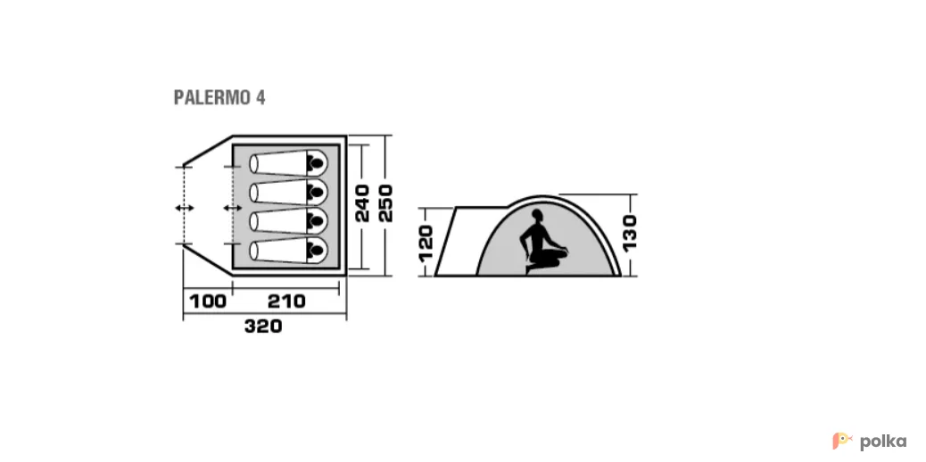 Возьмите  Палатка Тrеk Рlаnеt "Раlеrmо 4"  (от 1 до 4 человек)  напрокат (Фото 1) в Москве