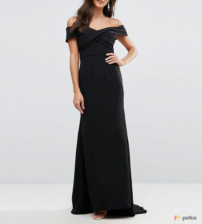 Возьмите Платье Jarlo Off Shoulder Slim Gown черное 44-46 напрокат (Фото 1) в Москве