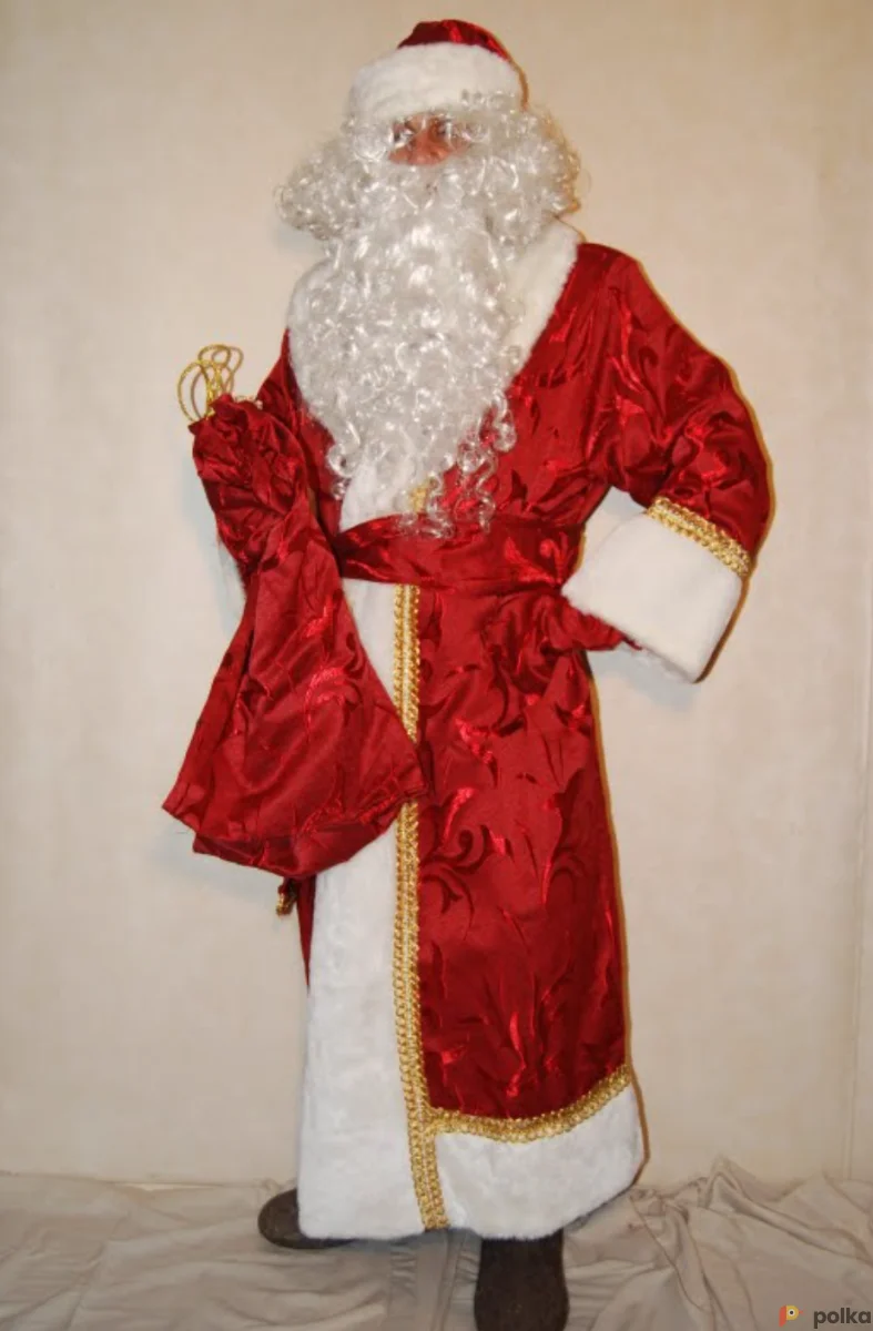Возьмите ДЕД МОРОЗ (шелк красный с рисунком) напрокат (Фото 1) в Москве