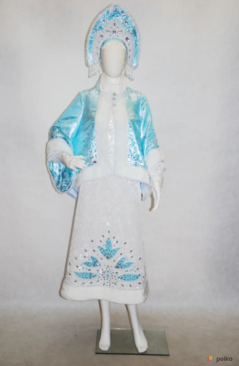 Возьмите СНЕГУРОЧКА БОЯРЫНЯ №13 (парча белая, голубая)  напрокат (Фото 1) в Москве