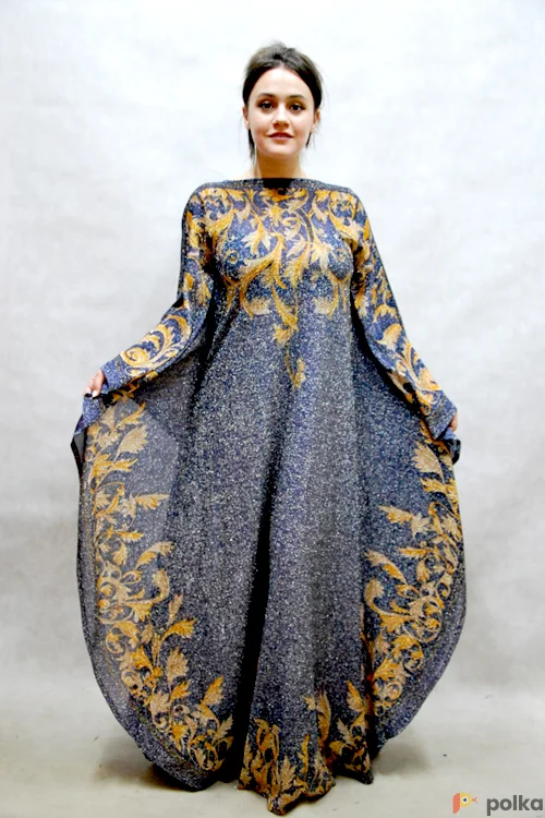 Возьмите ПЛАТЬЕ-БАЛАХОН АЛЛА ПУГАЧЕВА (синяя парча) напрокат (Фото 1) в Москве